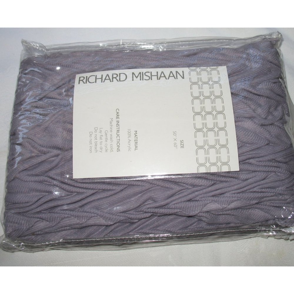 Richard Mishaan Purple Chevron Throw Blanket NWT